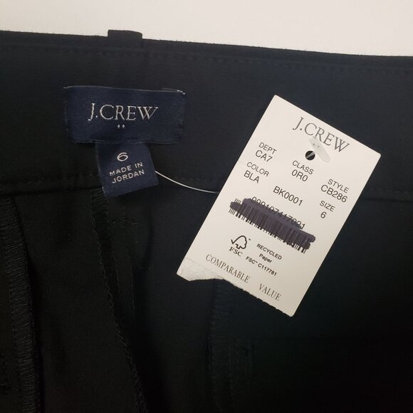 J Crew Slim-Fit Full-Length Trouser Pant in Black Women Size 6 Career Office NWT - Picture 2 of 16
